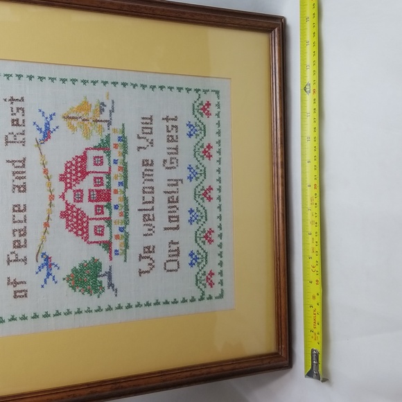 Vintage Cross-Stitch Framed & Matted - Picture 4 of 16